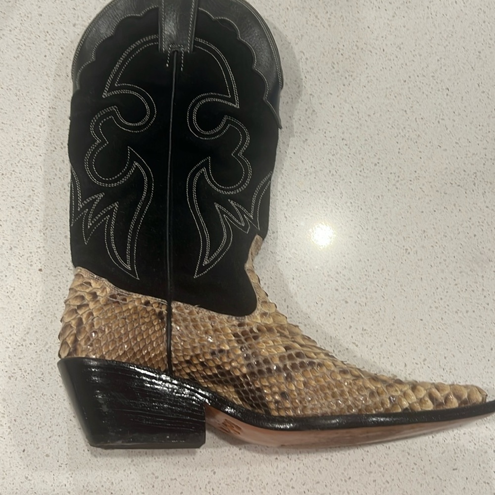 Snake skin square toe boots leather and suede size 36 sol & Luna cowboy